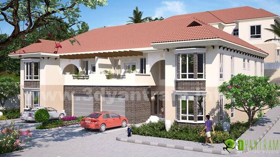3d architectural exterior rendering desing studio cv