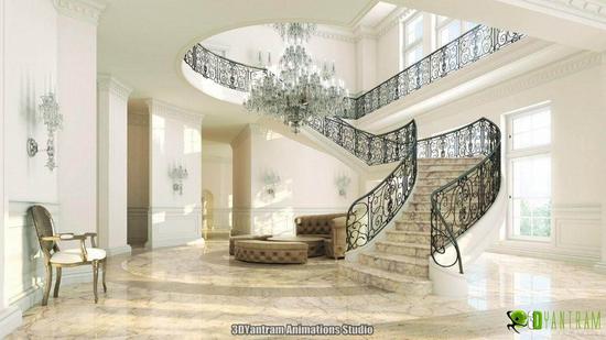 3d classic room interior rendering design cv