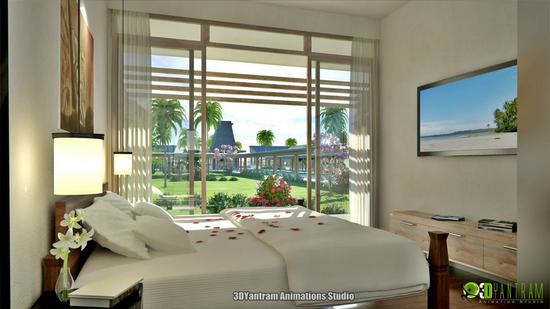 Bedroom interior design view cv