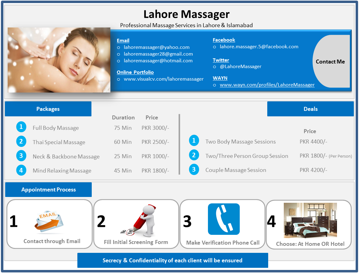 Lahore Massager Professional Massage services in ISL & LHR VisualCV
